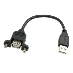 Panel Mount - USB A Male to USB A Female 25cm