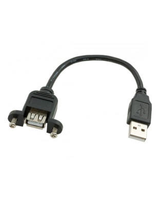 Panel Mount - USB A Male to USB A Female 25cm