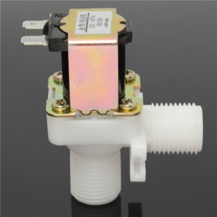 DC 12V 90 Degree Electric Solenoid Valve 1/2 Inch Hose Magnetic Water Air Inlet Flow Switch