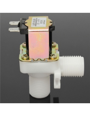 DC 12V 90 Degree Electric Solenoid Valve 1/2 Inch Hose Magnetic Water Air Inlet Flow Switch