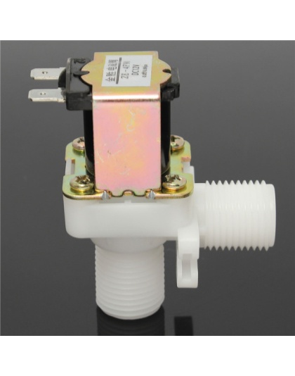 DC 12V 90 Degree Electric Solenoid Valve 1/2 Inch Hose Magnetic Water Air Inlet Flow Switch