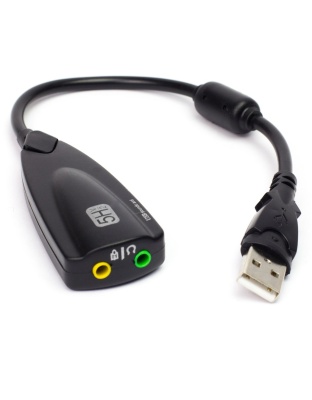 USB Audio Input/Output Dongle black
