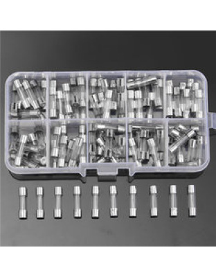 100Pcs 5x20mm Quick Blow Glass Tube Fuse Assorted Kit 0.2 - 20A