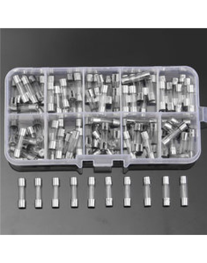 100Pcs 5x20mm Quick Blow Glass Tube Fuse Assorted Kit 0.2 - 20A