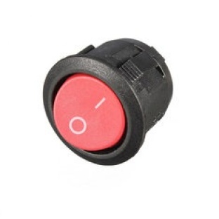 Mini Round Red 2 Pin SPST ON-OFF Rocker Switch