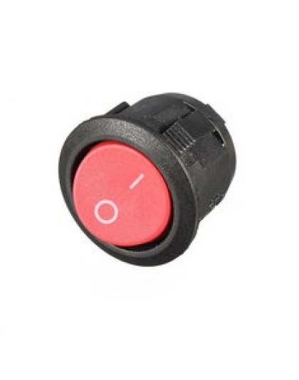 Mini Round Red 2 Pin SPST ON-OFF Rocker Switch