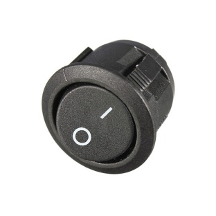 Mini Round black 2 Pin SPST ON-OFF Rocker Switch 20mm