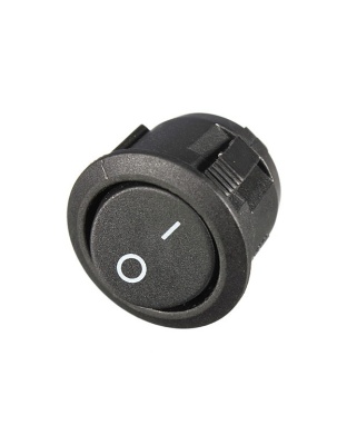Mini Round black 2 Pin SPST ON-OFF Rocker Switch 20mm