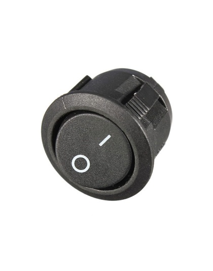 Mini Round black 2 Pin SPST ON-OFF Rocker Switch 20mm