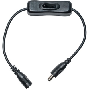 5V/12V Male to Female Barrel Power Extension Cable with Switch 5.5x2.1mm  26cm