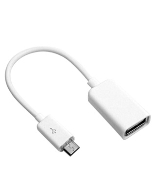 Pi Zero micro USB to USB A Adapter White short cable