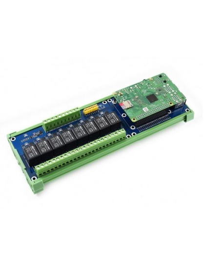 Raspberry Pi 8-channel Relay Expansion Board with DIN rail mounting brackets