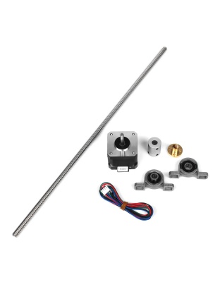 Machifit 24V NEMA17 Stepper Motor with 400mm T8 Lead Screw Mounted Ball Bearing and Shaft Coupling