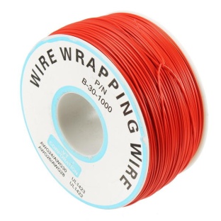 Red 0.25mm Circuit Board Single Core Tinned Copper Wrap Wire 250m