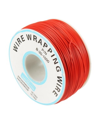Red 0.25mm Circuit Board Single Core Tinned Copper Wrap Wire 250m