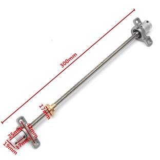 T8 300mm Lead Screw Rod Coupler Bearing Block For Stepper Motor 