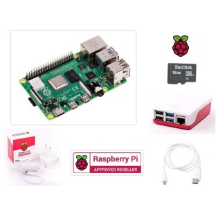 Raspberry Pi4 Model B 4GB Red/White Official Case Kit 64GB uSD