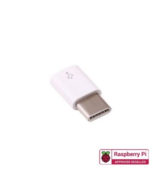 USB micro-B to USB-C adapter for Pi4 White