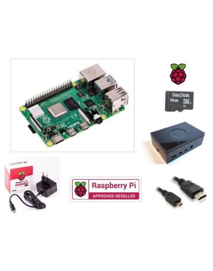 Raspberry Pi4 Model B 4GB Black OneNine Case Kit Boxed 64GB uSD
