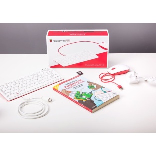 Official Raspberry Pi 400 Desktop kit with Official US keyboard, Official Mouse, Official EU power supply, Official HDMI cable and Raspberry Pi Beginners Guide