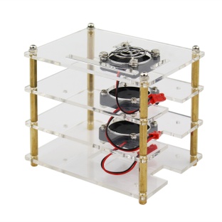 3 Layer Raspberry Pi 5/4/3/2 Model B Acrylic Cluster Case with Cooling Fans