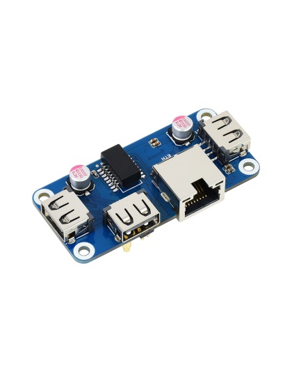 Ethernet / USB HUB HAT (B) for Raspberry Pi Series, 1x RJ45, 3x USB 2.0