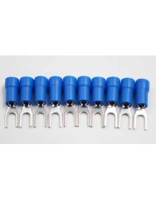 10pack Blue Fork Insulated Lugs Crimp Terminal SV2-4