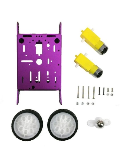 Aluminum 2WD TT Robot/Motor Chassis - Purple