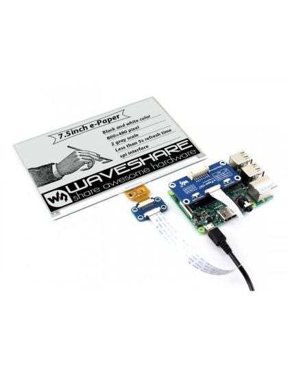 800×480, 7.5inch E-Ink display HAT for Raspberry Pi