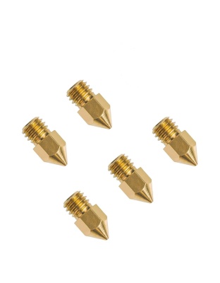 MK8 0.4mm Copper M6 Thread Extruder Nozzle For 3D Printer 5 pack