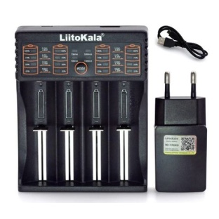 Liitokala Lii-402 Micro USB DC 5V 4Slots 18650/26650/16340/14500 Battery Charger with power supply