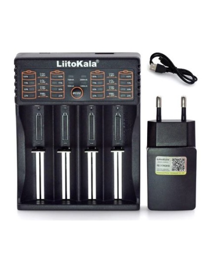 Liitokala Lii-402 Micro USB DC 5V 4Slots 18650/26650/16340/14500 Battery Charger with power supply