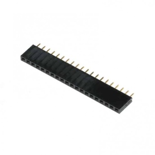 2.54mm Pitch Single Row Female Pin Header 20-PIN - Black