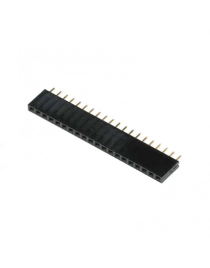 2.54mm Pitch Single Row Female Pin Header 20-PIN - Black
