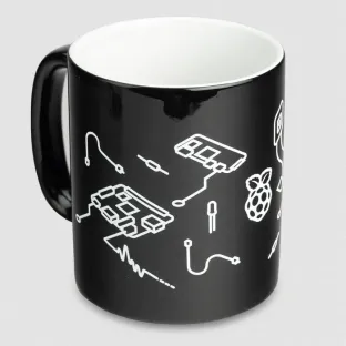 Raspberry Pi Black Design Ceramic Mug