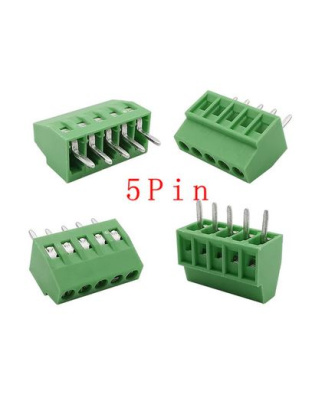 2.54mm Pitch PCB Screw Terminal Block Connector 5P Terminals 150V 6A for 26-18AWG Cable
