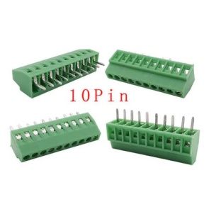 2.54mm Pitch PCB Screw Terminal Block Connector 10P Terminals 150V 6A for 26-18AWG Cable