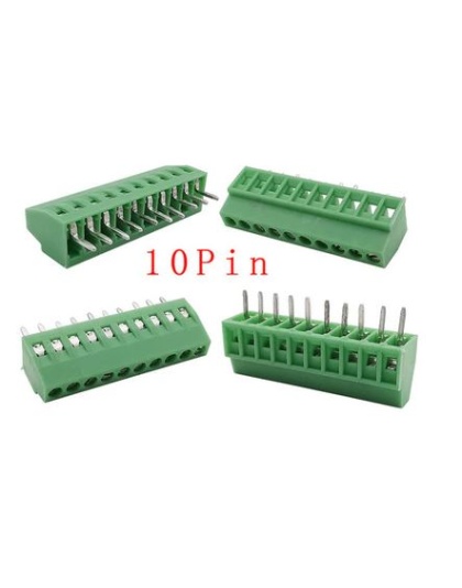 2.54mm Pitch PCB Screw Terminal Block Connector 10P Terminals 150V 6A for 26-18AWG Cable