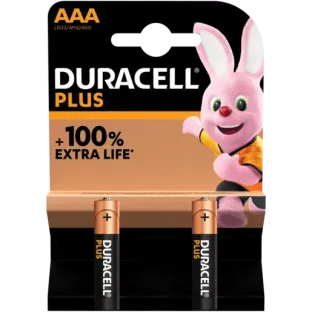 Duracell plus alkaline AAA batteries - 2 pack