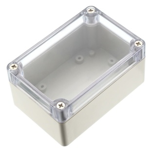 Electronics waterproof enclosure grey-ABS 120mm x 80mm x 55mm Moulded In Polycarbonate/neoprene Seals IP65 Temp Range 40-80° Clear Lid