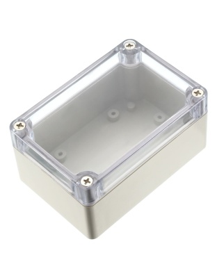Electronics waterproof enclosure grey-ABS 120mm x 80mm x 55mm Moulded In Polycarbonate/neoprene Seals IP65 Temp Range 40-80° Clear Lid