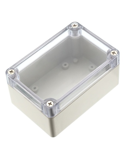 Electronics waterproof enclosure grey-ABS 120mm x 80mm x 55mm Moulded In Polycarbonate/neoprene Seals IP65 Temp Range 40-80° Clear Lid