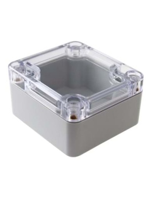 Electronics waterproof enclosure grey-ABS 80mm x 80mm x 55mm Moulded In Polycarbonate/neoprene Seals IP65 Temp Range 40-80° Clear Lid