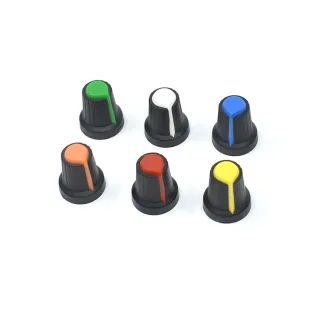 6mm Shaft Hole Plastic Potentiometer Knob - colours vary