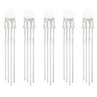 LED Transparent RGB Common Cathode 4-Pin F5 5MM Diode (10 pack)