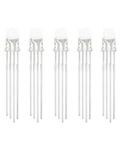 LED Transparent RGB Common Cathode 4-Pin F5 5MM Diode (10 pack)