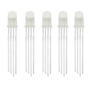 LED Diffused RGB Common Cathode 4-Pin F5 5MM Diode (10 pack)