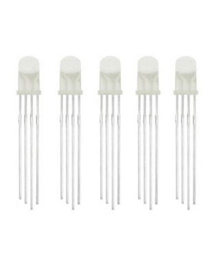 LED Diffused RGB Common Cathode 4-Pin F5 5MM Diode (10 pack)