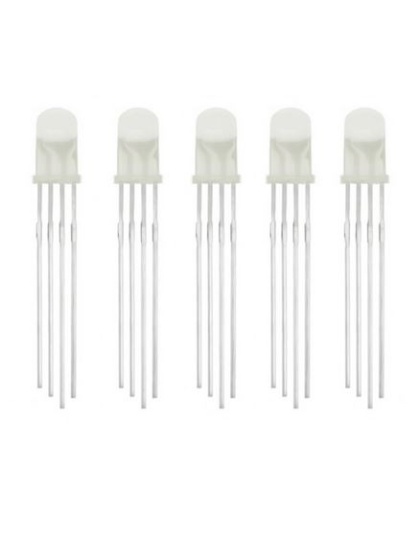 LED Diffused RGB Common Cathode 4-Pin F5 5MM Diode (10 pack)