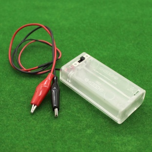 3V 2xAA Transparent Battery Box with Crocodile Clips and Switch